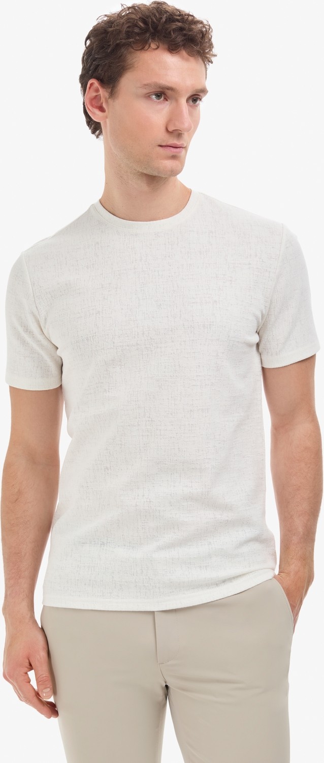 Pierre Cardin Erkek Ekru Regular Fit Tişört 50327857-VR019 görsel 3