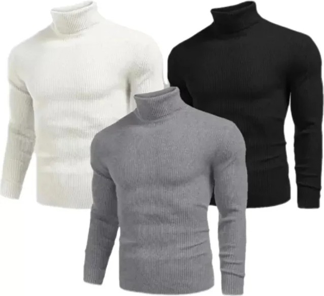 3 Adet Unisex Kaşkorse Boğazlı Full Likralı Fitilli Body Kazak