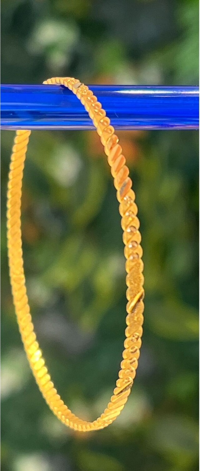 Kuyumcu Nurettin 10 gr (Gram) Yatırımlık Işçiliksiz Noktalı Ikili Burma Bilezik 22 Ayar Altın