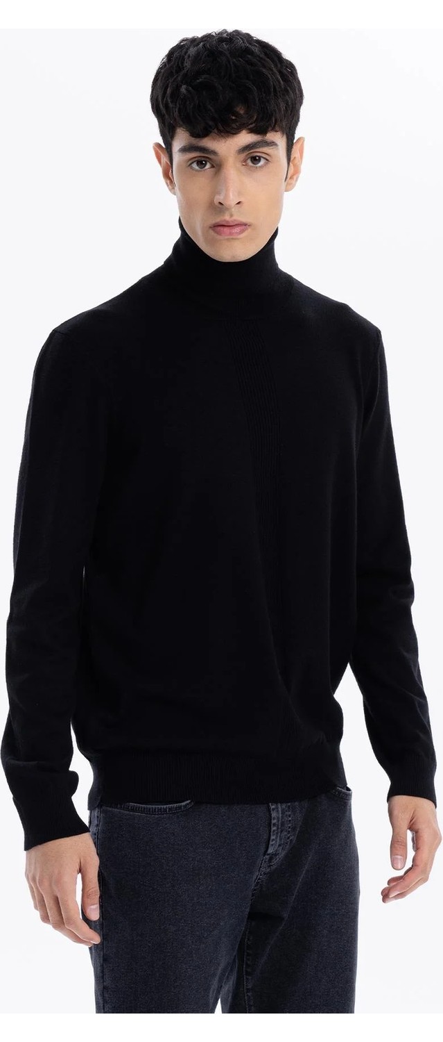 gmg firenze Balıkçı Yaka Slim Fit Basic Erkek Kazak görsel 2