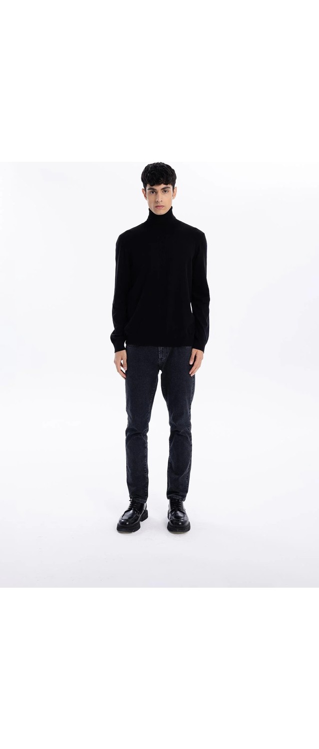 gmg firenze Balıkçı Yaka Slim Fit Basic Erkek Kazak görsel 4
