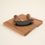 Agni Akasya Bıçaklı Kesme Tahtası 20X20 cm Natural 4