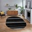 Dijital Baskılı Kaymaz Taban Yıkanabilir Oval Modern Yolluk Salon Halısı, V-O-Modern-25-Antrasit, 1