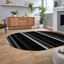 Dijital Baskılı Kaymaz Taban Yıkanabilir Oval Modern Yolluk Salon Halısı, V-O-Modern-25-Antrasit, 2