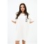 Kadın Baskılı Oversize T-Shirt Elbise 5218-24 1