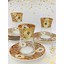 Heybeli Altın Bordo Desen Model 6 Kişilik Çay Seti 4