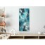 Modern Soyut Turkuaz Mermer Desenli Saatli Sanat Temalı 50X110 cm Cam Tablo DSUS0024 2