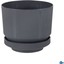3,3 Litre Antrasit Dekoratif Lüks Saksı Iç Dış Mekan Tabaklı Plastik Çiçek Saksısı 1
