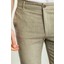 Desenli Haki Rengi Super Slim Fit Keten Erkek Pantolon 2