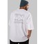 404 Not Found Arka Baskılı Beyaz Oversize T-Shirt Erkek Kadın Bisiklet Yaka 3