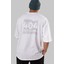 404 Not Found Arka Baskılı Beyaz Oversize T-Shirt Erkek Kadın Bisiklet Yaka 4