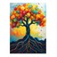 Renkli Kökleri Olan Ağaç ve Soyut Tasarım Modern Mdf Tablo 25CMX 35CM 1