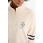 Defacto Fit Oversize Geniş Kalıp Yarım Fermuarlı Slogan Baskılı Sweatshirt Kumaşı Sporcu Sweatshırt D7132Ax25Sp 5