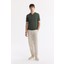 Erkek Haki Düğmesiz Polo Yaka Boyuna Ajur Desenli Rayon Triko T-shirt A51Y5015 5