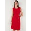 Standart Fit Kemerli Bisiklet Yaka Mini Elbise Kadın Elbise 611EL1964 5