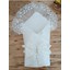 Pırıltı Papatya Taçlı Lüks Kız / Erkek Bebek Unisex Kundak Battaniyesi Ekru 1
