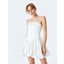Straplez Yaka Kolsuz Slim Fit Mini Balon Elbise 1