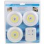 3lü Uzaktan Kumandalı Yapışkanlı Kablosuz LED Spot Lambalar (4887) 4