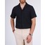 Italyan Stil Slim Fit Örme Dokulu Kısa Kollu Erkek Gömlek Siyah T13627 1