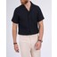 Italyan Stil Slim Fit Örme Dokulu Kısa Kollu Erkek Gömlek Siyah T13627 4