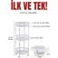 Üç katlı metal tekerlekli sepet, çok amaçlı organize, beyaz, 30x30 cm 3