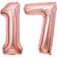 Rosegold 17 Rakam Folyo Balon 80 cm 1