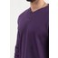 Erkek V Yaka Düğme Detaylı Dokulu Sweatshirt Mor - 5524 2