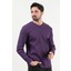 Erkek V Yaka Düğme Detaylı Dokulu Sweatshirt Mor - 5524 3