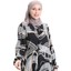 Viskon Kare Yaka Elbise 994585H-01 Siyah Gri 4