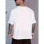 Baskılı Oversize Bisiklet Yaka T-Shirt - Beyaz 2
