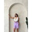 Kemerli Gabardin Şort Lila S25735 4