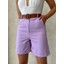 Kemerli Gabardin Şort Lila S25735 5