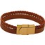 Atatürk Temalı Taç Motifli 14 Ayar Altın Plakalı Kahverengi Derili Hediye Bileklik-467SEMBOL 6