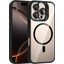 iPhone 16 Pro Kılıf Standlı ve Kamera Lens Hediyeli M-Safe Şarj Özellikli Alt Etro Kapak - Siyah 1