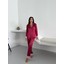 Bordo Saten Uzun Pijama Takımı 2