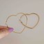 Çelik Gold Kalpli Küpe 6cm 2