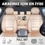 Fiat Freemont Uyumlu Lüks Yarı Deri Bel Destekli Oto Koltuk Kılıfı Vera Series Bej Renk 2