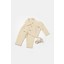 Unisex Bebek Pamuklu Bej Kuzu Nakışlı Düğmeli Müslin Takım - Organik Kumaşlı 1