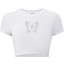 Kadın Kelebek Kristal Taş Baskılı Crop T-Shirt Beyaz 1