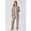 Termal Uzun Kollu Düğmeli Ekose Desenli Esnek Yumuşak Dokulu Pijama Takım 18221 1