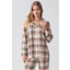 Termal Uzun Kollu Düğmeli Ekose Desenli Esnek Yumuşak Dokulu Pijama Takım 18221 3