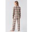 Termal Uzun Kollu Düğmeli Ekose Desenli Esnek Yumuşak Dokulu Pijama Takım 18221 5