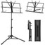 Metal Nota Sehpası, Taşınabilir, Yüksekliği Ayarlanabilir, Üç Ayaklı Tripod ve Nota Dosyası, Kullanımı, Uzun Ömürlü, Siyah 2