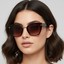 DC2167BRWN Kahverengi Gold Ikonik Bold Cat Eye Kadın Güneş Gözlüğü 4