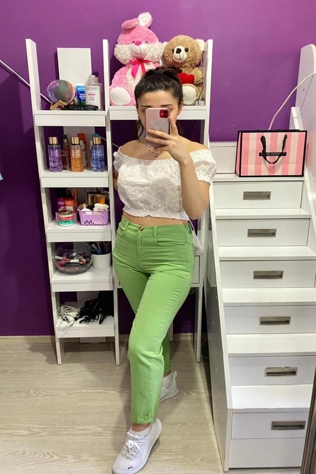 Gacha Yeşil Yıkamalı Gömlek ve Pantolon Takım