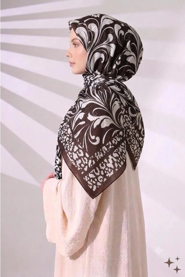 Mısırlı Eşarp Pamuk Eşarp 120X120 görsel 7