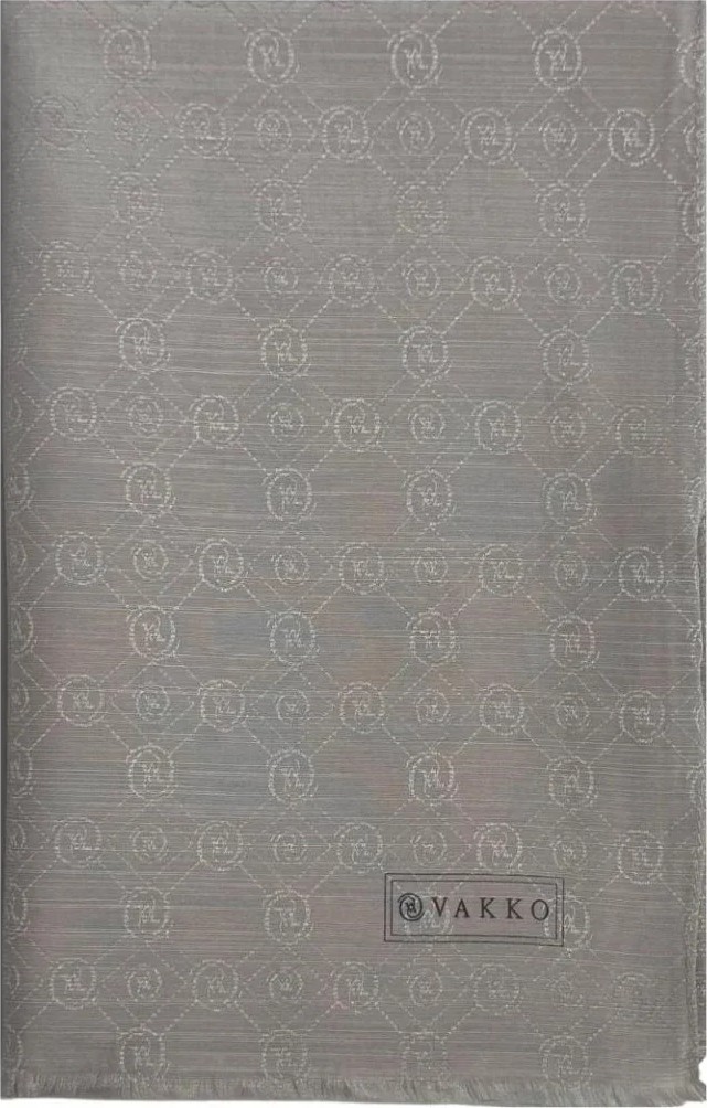 Vakko Pamuk Ipek Monogram Şal 40752-Kahve