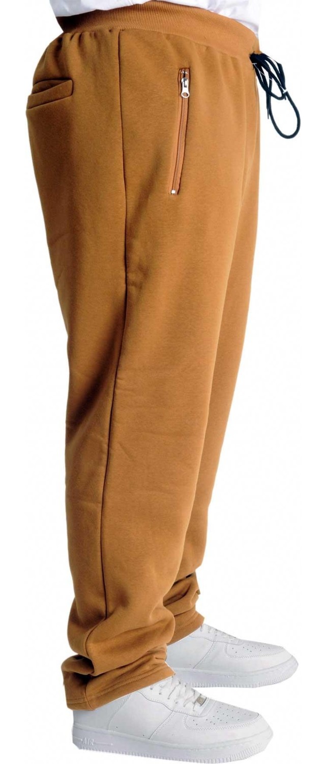 ModeXL Büyük Beden Erkek Eşofman Altı Fermuarlı Haki Polar Kumaş Düz Paça 22507 görsel 6