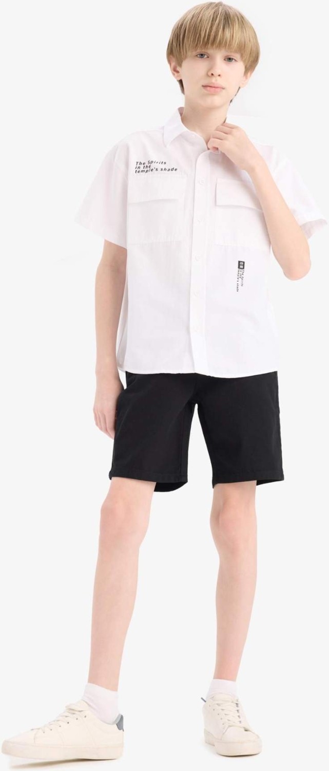 DeFacto %100 Pamuk Cepli Basic Gabardin Şort Erkek Çocuk C2955A825SM görsel 8