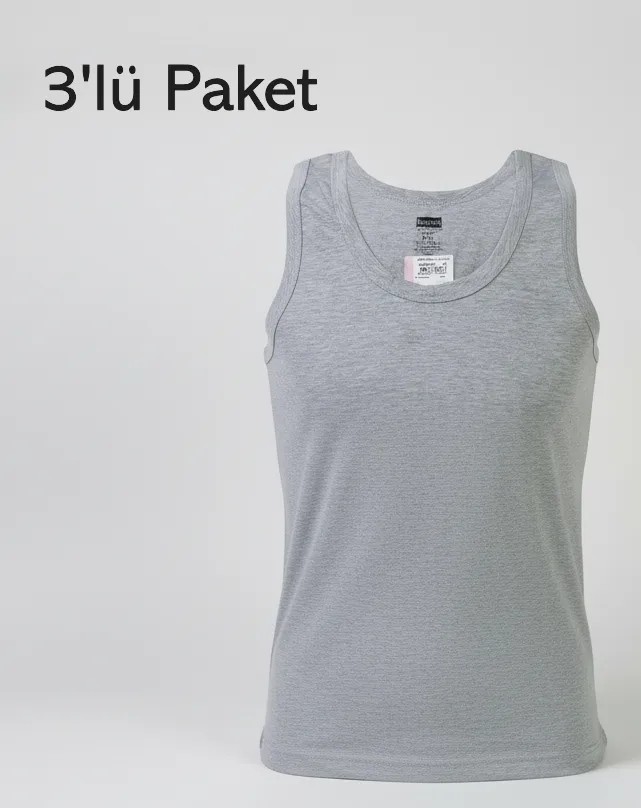 Balkonda Erkek Atlet Pamuklu İç Çamaşır 3'lü Paket Slim Fit Rahat - Berrak görsel 2